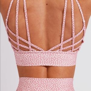 NWT Buffbunny pink bossy print monarch sports bra (small)